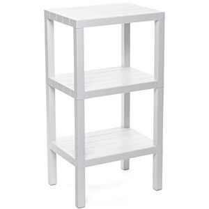 TATAY Shelving Unit with 3 Tiers Moisture-Resistant Includes Screws and Compatible with Quick Fix System Suitable for Indoor and Outdoor Use Holds up to 30kg Lombok Model White TATAY Shelving Unit with 3 Tiers Moisture-Resistant Includes Screws and Compatible with Quick Fix System Suitable for Indoor and Outdoor Use Holds up to 30kg Lombok Model White