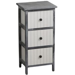Home Source 3-Drawer Wooden Storage Unit – Washed Grey & White Cabinet Solid Paulownia Wood Frame with MDF Drawers Ready Assembled Organiser for Bedroom, Living Room, Bathroom Home Source 3-Drawer Wooden Storage Unit – Washed Grey & White Cabinet Solid Paulownia Wood Frame with MDF Drawers Ready Assembled Organiser for Bedroom, Living Room, Bathroom