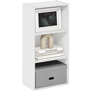 Furinno Luder 3-Tier Open Shelf Bookcase, White Furinno Luder 3-Tier Open Shelf Bookcase, White