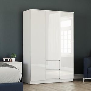 Vida Designs Glinton High Gloss 3 Door 2 Drawer Wardrobe Bedroom Storage Organiser with Hanging Rail Modern Furniture 100% FSC Certified (White, 3 Door 2 Drawer) Vida Designs Glinton High Gloss 3 Door 2 Drawer Wardrobe Bedroom Storage Organiser with Hanging Rail Modern Furniture 100% FSC Certified (White, 3 Door 2 Drawer)