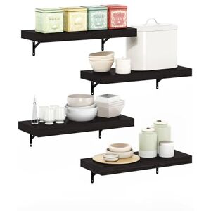 Furinno TANNA Wall Mounted Shelves Set of 4, 57cm wide Rectangular 4.2cm Thick Floating Shelf, Corner Wall Shelves, for Living Room, Bedroom, Home Office, Tobacco Oak Furinno TANNA Wall Mounted Shelves Set of 4, 57cm wide Rectangular 4.2cm Thick Floating Shelf, Corner Wall Shelves, for Living Room, Bedroom, Home Office, Tobacco Oak