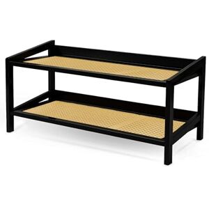 KEPLIN 2 Tier Bamboo and Rattan Shoe Rack Organiser – Eco-Friendly, Durable, Easy Assembly – Compact Design for Entryway, Closet, or Hallway – Stylish and Functional Storage – Black and Natural KEPLIN 2 Tier Bamboo and Rattan Shoe Rack Organiser – Eco-Friendly, Durable, Easy Assembly – Compact Design for Entryway, Closet, or Hallway – Stylish and Functional Storage – Black and Natural