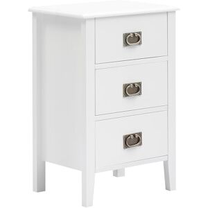 VECELO Bedside Table 3 Drawers Wooden Nightstands Cabinet for Bedroom/Living Room/Hallway, White, 40×30×60cm VECELO Bedside Table 3 Drawers Wooden Nightstands Cabinet for Bedroom/Living Room/Hallway, White, 40×30×60cm
