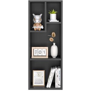VECELO 3-Tier Small Bookcase, 4 Cube Bookshelf with Height Difference Shelves for Most Books, Modern Floor Standing Unit, Each Shelf Hold Up to 30kg for Living Room Bedroom, Vintage Black VECELO 3-Tier Small Bookcase, 4 Cube Bookshelf with Height Difference Shelves for Most Books, Modern Floor Standing Unit, Each Shelf Hold Up to 30kg for Living Room Bedroom, Vintage Black