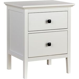 Home Source Bedroom Bedside Table Nightstand Cabinet, Side Chest Lamp Table, 2 Drawer, White Home Source Bedroom Bedside Table Nightstand Cabinet, Side Chest Lamp Table, 2 Drawer, White