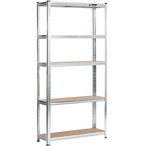 Rhino 5 Tier Heavy-Duty Industrial Storage Shelves Galvanised 180x90x30cm Rhino 5 Tier Heavy-Duty Industrial Storage Shelves Galvanised 180x90x30cm
