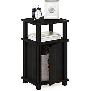 Furinno JUST Side Table, 3-Tier End Table with Door Cabinet, Night Stand, Bedside Table with Open Shelf, for Living Room, Bedroom, Espresso Furinno JUST Side Table, 3-Tier End Table with Door Cabinet, Night Stand, Bedside Table with Open Shelf, for Living Room, Bedroom, Espresso