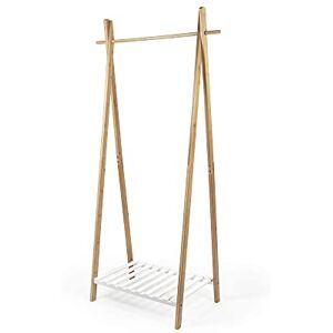 Compactor Nagano Clothes Rack XL Bamboo Garment Rack With Shelf, Natural, Nature Collection (80X44X160 cm) Compactor Nagano Clothes Rack XL Bamboo Garment Rack With Shelf, Natural, Nature Collection (80X44X160 cm)