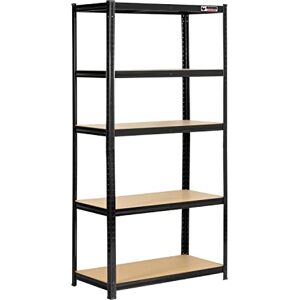 Rhino – 5 Tier Heavy Duty Garage Shelving Units – 200kg Load Weight Per Shelf- 1000kg Per Unit – Black Storage Shelves – 180x90x45cm Adjustable Racks – Shed Shelving Rhino – 5 Tier Heavy Duty Garage Shelving Units – 200kg Load Weight Per Shelf- 1000kg Per Unit – Black Storage Shelves – 180x90x45cm Adjustable Racks – Shed Shelving