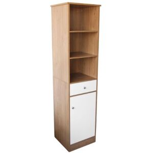 Premier Housewares Floorstanding Cabinet with Oak Effect/High Gloss, 160 x 40 x 38 cm White Premier Housewares Floorstanding Cabinet with Oak Effect/High Gloss, 160 x 40 x 38 cm White