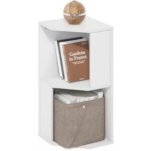 Furinno ECON Corner Shelf, 4-Tier Corner Book Shelf, Storage Shelves, Display Rack, Bookshelf, for Organization and Storage, Living Room, Home Office, Plain White Furinno ECON Corner Shelf, 4-Tier Corner Book Shelf, Storage Shelves, Display Rack, Bookshelf, for Organization and Storage, Living Room, Home Office, Plain White