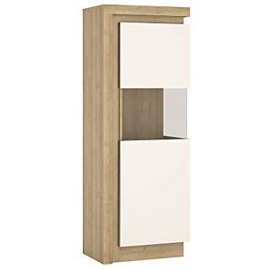 Furniture To Go Narrow Display Cabinet (RHD) 164.1cm (Including LED Lighting) Riviera Oak/White high Gloss, 59.7x42x164.1 cm Furniture To Go Narrow Display Cabinet (RHD) 164.1cm (Including LED Lighting) Riviera Oak/White high Gloss, 59.7x42x164.1 cm