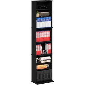 Furinno JAYA DVD Storage Unit, 9-Shelf Tall Narrow Media Storage Shelf with Adjustable Shelves, Tall Bookcase for CD Blueray Game Disc, Easy Assembly, for Living Room, Home Office, Americano Furinno JAYA DVD Storage Unit, 9-Shelf Tall Narrow Media Storage Shelf with Adjustable Shelves, Tall Bookcase for CD Blueray Game Disc, Easy Assembly, for Living Room, Home Office, Americano