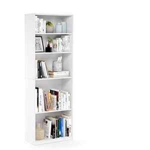 Furinno JAYA Simple Home 5-Shelf Bookcase, White Furinno JAYA Simple Home 5-Shelf Bookcase, White