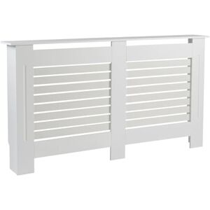 Home Source Radiator Cover Wooden Wall Cabinet Shelf Slatted Grill, White, Large 152cm Home Source Radiator Cover Wooden Wall Cabinet Shelf Slatted Grill, White, Large 152cm