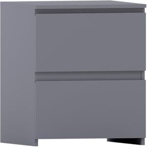 Vida Designs Denver 2 Drawer Large Bedside Cabinet Bedroom Storage Chest, Modern Nightstand End Table H48 x W39.5 x D 39.5 cm (Grey) Vida Designs Denver 2 Drawer Large Bedside Cabinet Bedroom Storage Chest, Modern Nightstand End Table H48 x W39.5 x D 39.5 cm (Grey)