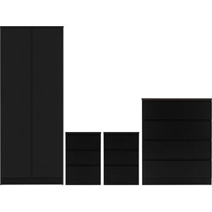 Seconique Malvern 2 Door Wardrobe Bedroom Set in Black Seconique Malvern 2 Door Wardrobe Bedroom Set in Black
