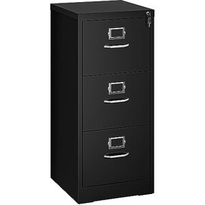 YITAHOME 3 Drawers Filing Cabinets, Lockable Vertical File Cabinet for Letter/Legal/A4 Size, Anti-tipping File Drawer Storage Cabinets with Cue Card Slot for Home Office, Black, 45.8 x 45 x 103cm YITAHOME 3 Drawers Filing Cabinets, Lockable Vertical File Cabinet for Letter/Legal/A4 Size, Anti-tipping File Drawer Storage Cabinets with Cue Card Slot for Home Office, Black, 45.8 x 45 x 103cm