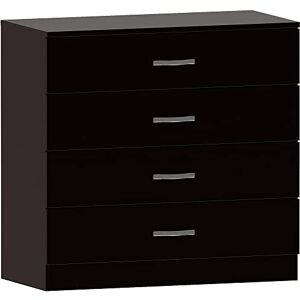 Vida Designs Riano 4 Drawer Chest of Drawers, Metal Handles and Runners, Anti-Bowing Drawer Support, Bedroom, Nursery Furniture, Black Vida Designs Riano 4 Drawer Chest of Drawers, Metal Handles and Runners, Anti-Bowing Drawer Support, Bedroom, Nursery Furniture, Black
