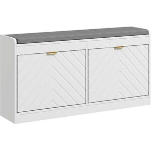 Homcom White MDF Shoe Bench - Entryway Storage for 8 Pairs Homcom White MDF Shoe Bench - Entryway Storage for 8 Pairs