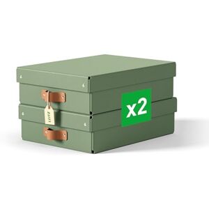 Leitz Puro Medium Low Storage Box with Lid – Set of 2 Durable Storage Boxes, Compatible with Cube Units & Shelves, 8L Stackable Organiser, Suitable for Home & Office (27 x 37 x 10cm, Sage Green) Leitz Puro Medium Low Storage Box with Lid – Set of 2 Durable Storage Boxes, Compatible with Cube Units & Shelves, 8L Stackable Organiser, Suitable for Home & Office (27 x 37 x 10cm, Sage Green)