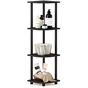 Furinno TURN-N-TUBE Corner Shelf, 4-Tier Corner Bookshelf, Display Storage Shelves with Open Shelves, for Organization and Storage, Living Room, Home Office, Garage, Espresso Furinno TURN-N-TUBE Corner Shelf, 4-Tier Corner Bookshelf, Display Storage Shelves with Open Shelves, for Organization and Storage, Living Room, Home Office, Garage, Espresso