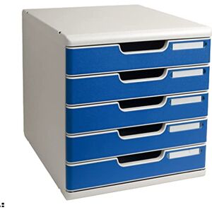 Exacompta Ref 301003D Modulo A4 Office 350 x 288 x 320mm in Size, 5 Closed Drawers (54mm Height), Smooth Opening with Stop, Label Holders Light Grey/Blue Exacompta Ref 301003D Modulo A4 Office 350 x 288 x 320mm in Size, 5 Closed Drawers (54mm Height), Smooth Opening with Stop, Label Holders Light Grey/Blue