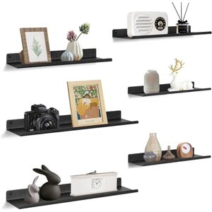 Uten Floating Shelves, Rustic Iron Wall Shelves Set of 6, Decorative Photo Book Display Shelves for Bedroom, Living Room, Kitchen, Bathroom and Office, Black with Silver Stars Uten Floating Shelves, Rustic Iron Wall Shelves Set of 6, Decorative Photo Book Display Shelves for Bedroom, Living Room, Kitchen, Bathroom and Office, Black with Silver Stars
