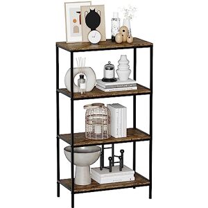 Vida Designs Brooklyn Bookcase Wooden Shelving Shelf Storage Display Shelves Unit Industrial Rustic Furniture (Dark Wood, 4 Tier) Vida Designs Brooklyn Bookcase Wooden Shelving Shelf Storage Display Shelves Unit Industrial Rustic Furniture (Dark Wood, 4 Tier)
