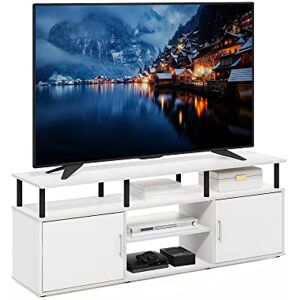 Furinno Stand for TV up to 70 Inch, Wood, Solid White/Black, 39.9 (D) x 160 (W) x 59.4 (H) cm Furinno Stand for TV up to 70 Inch, Wood, Solid White/Black, 39.9 (D) x 160 (W) x 59.4 (H) cm