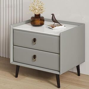 Sayfur Nightstand Elegant Bedside Table Nightstand Nordic Leather Faux Marble Top Bedside Table W/2 Drawer Bedside Dresser Wooden Square Bedside Cabinet Side Table (Light Grey 45 * 40 * 48CM) Full of stars Sayfur Nightstand Elegant Bedside Table Nightstand Nordic Leather Faux Marble Top Bedside Table W/2 Drawer Bedside Dresser Wooden Square Bedside Cabinet Side Table (Light Grey 45 * 40 * 48CM) Full of stars