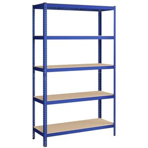 SONGMICS 5-Tier Shelving Unit, Steel Shelving Unit for Storage, Boltless Assembly, for Garage, Shed, Load Capacity 750 kg, 60 x 120 x 200 cm, Blue GLR060Q01 SONGMICS 5-Tier Shelving Unit, Steel Shelving Unit for Storage, Boltless Assembly, for Garage, Shed, Load Capacity 750 kg, 60 x 120 x 200 cm, Blue GLR060Q01
