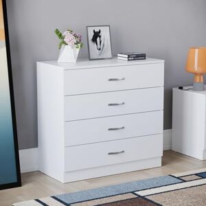 Vida Designs Riano 4 Drawer Chest of Drawers, Metal Handles & Runners, Anti-Bowing Drawer Support, Bedroom, Nursery Furniture, White Vida Designs Riano 4 Drawer Chest of Drawers, Metal Handles & Runners, Anti-Bowing Drawer Support, Bedroom, Nursery Furniture, White