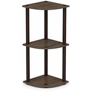 Furinno TURN-N-TUBE Corner Shelf, 3-Tier Corner Bookshelf, Display Storage Shelves with Open Shelves, for Organization and Storage, Living Room, Home Office, Garage, Walnut Furinno TURN-N-TUBE Corner Shelf, 3-Tier Corner Bookshelf, Display Storage Shelves with Open Shelves, for Organization and Storage, Living Room, Home Office, Garage, Walnut