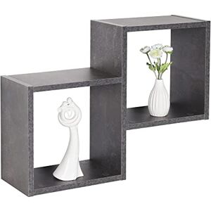 RICOO WM026-BG Wall Shelf, 58 x 44 x 18 cm, Grey Concrete Look, Chipboard Made of Wood, Cube Hanging Shelf, Shelf Wall, Bookcase, Picture Shelf, Photo Shelf, Kitchen Shelf, Wall Board, Cube Shelf, RICOO WM026-BG Wall Shelf, 58 x 44 x 18 cm, Grey Concrete Look, Chipboard Made of Wood, Cube Hanging Shelf, Shelf Wall, Bookcase, Picture Shelf, Photo Shelf, Kitchen Shelf, Wall Board, Cube Shelf,