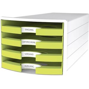 HAN 1013-50 Impuls Drawer Box DIN A4/C4 4 Open Drawers White/Trend Colour Lemon HAN 1013-50 Impuls Drawer Box DIN A4/C4 4 Open Drawers White/Trend Colour Lemon