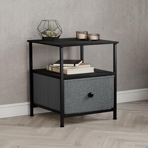 Vida Designs Chorley 1 Drawer Chest Of Drawers Fabric Storage Organizer Unit With Wood Top, Metal Frame & Handles Ideal For Bedroom, Living Room, Nursery Grey & Black (UKFR Certified) Vida Designs Chorley 1 Drawer Chest Of Drawers Fabric Storage Organizer Unit With Wood Top, Metal Frame & Handles Ideal For Bedroom, Living Room, Nursery Grey & Black (UKFR Certified)
