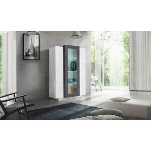 Dmora Display cabinet Kevin, Sideboard with three doors, Multipurpose living room furniture, 100% Made in Italy, cm 80x38h121, Glossy White and Ash Gray Dmora Display cabinet Kevin, Sideboard with three doors, Multipurpose living room furniture, 100% Made in Italy, cm 80x38h121, Glossy White and Ash Gray
