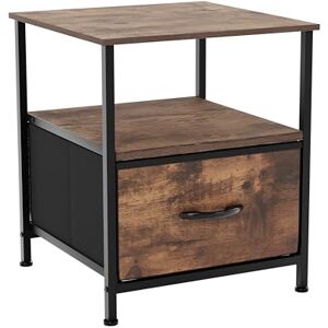 Vida Designs Chorley 1 Drawer Chest Of Drawers Fabric Storage Organizer Unit With Wood Top, Metal Frame & Handles Ideal For Bedroom, Living Room, Nursery Rustic Brown (UKFR Certified) Vida Designs Chorley 1 Drawer Chest Of Drawers Fabric Storage Organizer Unit With Wood Top, Metal Frame & Handles Ideal For Bedroom, Living Room, Nursery Rustic Brown (UKFR Certified)