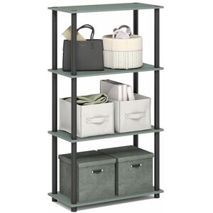 Furinno TURN-N-TUBE Storage Shelves, 4-Tier Toolless Book Shelf, Corner Shelf, Toolless Open Shelves, for Organization and Storage, Living Room, Garage, Home Office, Sage Green Furinno TURN-N-TUBE Storage Shelves, 4-Tier Toolless Book Shelf, Corner Shelf, Toolless Open Shelves, for Organization and Storage, Living Room, Garage, Home Office, Sage Green