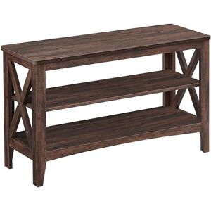 VASAGLE Shoe Bench, Shoe Storage Bench, Hallway Bench, 2-Tier Shoe Rack, 30 x 80 x 48 cm, Holds up to 136 kg, Farmhouse Style, for Living Room, Bedroom, Maroon Brown LSB053K51 VASAGLE Shoe Bench, Shoe Storage Bench, Hallway Bench, 2-Tier Shoe Rack, 30 x 80 x 48 cm, Holds up to 136 kg, Farmhouse Style, for Living Room, Bedroom, Maroon Brown LSB053K51