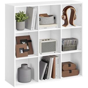 VASAGLE Bookcase, Bookshelf, Storage Shelf with 9 Compartments, Standing Shelf, Cube Shelf, for Living Room, Home Office, Dinning Room, Cloud White LBC177W01 VASAGLE Bookcase, Bookshelf, Storage Shelf with 9 Compartments, Standing Shelf, Cube Shelf, for Living Room, Home Office, Dinning Room, Cloud White LBC177W01