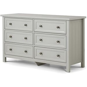 Julian Bowen Maine 6 Drawer Wide Chest Dove Grey Chests Julian Bowen Maine 6 Drawer Wide Chest Dove Grey Chests