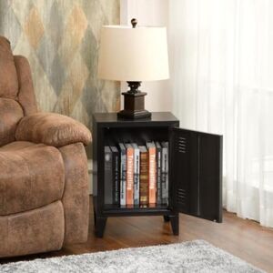 FurnitureR 1-Pack Black Storage Cabinet, Modern Design, Durable Metal Construction, Home and Office Use, Space-Saving Solution, Removable Shelf FurnitureR 1-Pack Black Storage Cabinet, Modern Design, Durable Metal Construction, Home and Office Use, Space-Saving Solution, Removable Shelf