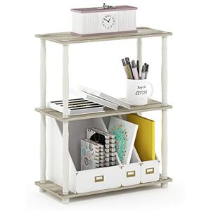 Furinno Toolless Shelves, Wood, Sonoma Oak/White, one size, 3 Tier Furinno Toolless Shelves, Wood, Sonoma Oak/White, one size, 3 Tier