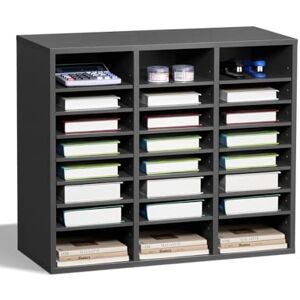 VEVOR Literature Organizer, 24 Compartments Office Mailbox with Adjustable Shelves, Wooden Mailbox Sorter Medium Density Fiberboard Office Home Classroom Storage for Files, Documents, Papers, Grey VEVOR Literature Organizer, 24 Compartments Office Mailbox with Adjustable Shelves, Wooden Mailbox Sorter Medium Density Fiberboard Office Home Classroom Storage for Files, Documents, Papers, Grey