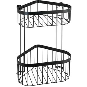 WENKO Classic Plus 23882100 Corner Shelving Unit 2 Levels 23.5 x 33 x 18.5 cm Stainless Steel Black WENKO Classic Plus 23882100 Corner Shelving Unit 2 Levels 23.5 x 33 x 18.5 cm Stainless Steel Black