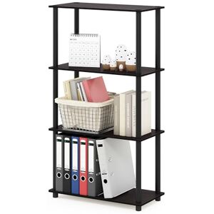Furinno TURN-N-TUBE Storage Shelves, 4-Tier Toolless Book Shelf, Corner Shelf, Toolless Open Shelves, for Organization and Storage, Living Room, Garage, Home Office, Dark Walnut Furinno TURN-N-TUBE Storage Shelves, 4-Tier Toolless Book Shelf, Corner Shelf, Toolless Open Shelves, for Organization and Storage, Living Room, Garage, Home Office, Dark Walnut