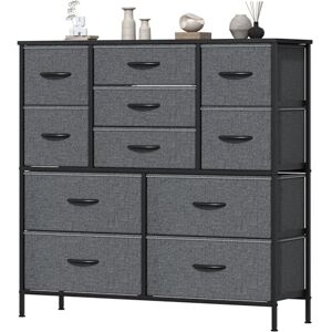 Feonase Chest of Drawers, Bedroom Tall Dresser with 11 Fabric Drawers, Metal Frame & MDF Wood Top, Adjustable Feet, Storage Organizer Unit for Bedroom, Closet, Living Room, Hallway, Deep Grey Feonase Chest of Drawers, Bedroom Tall Dresser with 11 Fabric Drawers, Metal Frame & MDF Wood Top, Adjustable Feet, Storage Organizer Unit for Bedroom, Closet, Living Room, Hallway, Deep Grey