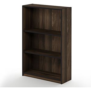 Furinno JAYA Simple Home 3-Tier Adjustable Shelf Bookcase, Columbia Walnut Furinno JAYA Simple Home 3-Tier Adjustable Shelf Bookcase, Columbia Walnut